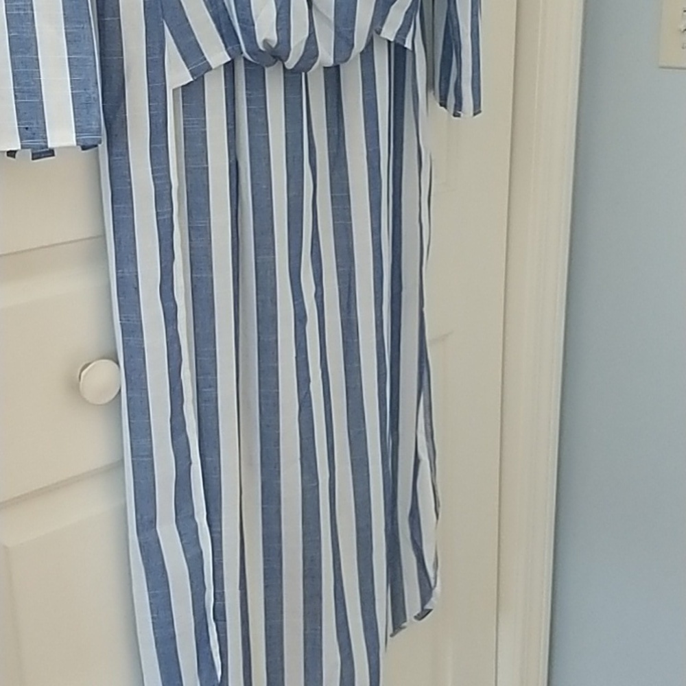 Unbranded Striped V Neck Pullover High Low Beach Coverup Tunic Top XXL - Picture 2 of 10